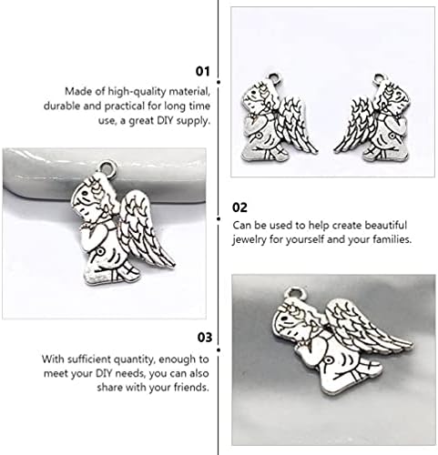 Artibetter 50pcs Angel Pendant Charms Antique Silver Angel Fairy Charms Alloy Angel Charm Craft Supplies for Jewelry Making DIY Bracelet Necklace Pendants