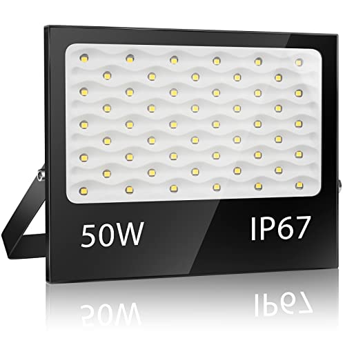 YZYFACAI Foco Led Exterior 50W, IP67 Impermeable Proyector LED Exterior,7000 K Blanco Frío,5000 lm,Superbrillante Foco LED，Patio, Garaje, Entrada, Fábrica