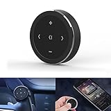Sniegauu Remote Control for Phone - Media Button Remote Selfie Control for Smartphone, Bicycle, Motorcycle, Car Steering Wheel, Launch Siri/Volume/Music, Compatible iOS Android with Mount