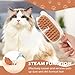iayokocc Cat Steam Brush for Shedding, 4 in 1 Rechargeable Steam Brush with Foldable Handle for Cats and Dogs, Pet Comb for Cats, Massage, Cleaning, Shedding & Combing All in One(Color:White)