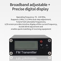 VBESTLIFE 0,5 W FM-Sender, Digitalanzeige, Stereo-FM-Radiosender, 76–108 MHz, Einstellbare Frequenz, 2000 M Reichweite, mit Typ C für Telefon, PC, MP3 (Black) – Ansicht 5