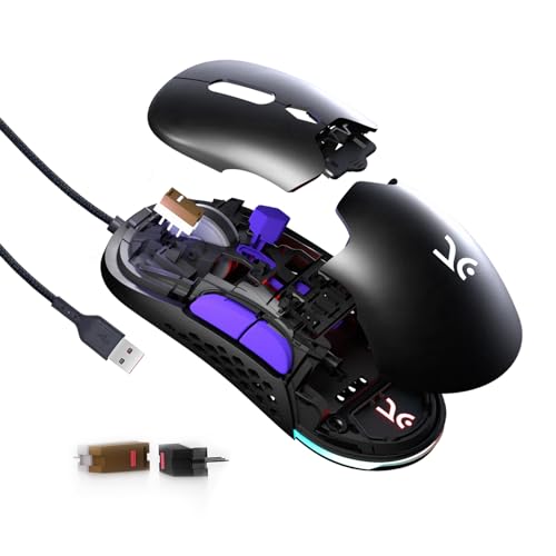 Image of Kreo Chimera RGB USB Wired Gaming Mouse with Hot-swappable Switches and 7 Programmable Buttons | Swappable Shells and Switches Included | Adjustable DPI Upto 12400 | Durable Gaming Mouse