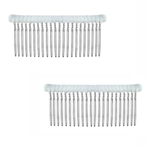 Peine metálico plateado con 22 dientes largos 2 piezas miniatura 1