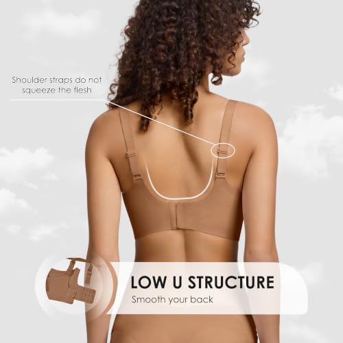 Image of Seamless Wireless Bra for Women with Support - No Underwire Full Coverage Push Up Comfort Bras - Back Fat Smoothing Bralette