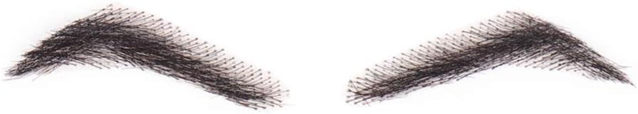 100% Human Hair False Brows for Men and Women Re-Usable Lace Base Fake Eyebrows Black Color (MM-A2)