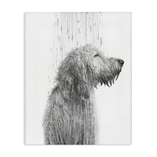 Image of Stupell Industries Dog Bathroom Splash, 36 x 48 Inch Canvas Wall Art