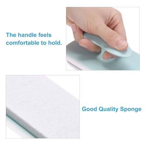 Image of PATIKIL Kitchen Sponge with Handles, 1Pcs Cellulose Sponges Cleaning Brush Scrubbing Pads Wipe Glass Wiper for Bathtubs, Kitchen Surfaces,Glass Windows, Blue