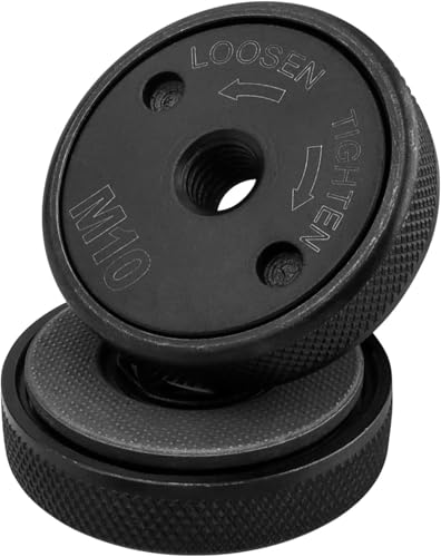 Bestgle 2 Stück M10 Schnellspannmutter, Spannmutter für alle Winkelschleifer von AEG, Black & Decker, Dewalt, Flex, Hitachi, Metabo, Makita etc, Schwarz