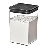 OXO オクソー 保存容器 プラスチック 密閉 4.2L ポップコンテナ 収納 (食材 調味料 乾物 湿気防止) ビッグスクエア ミディアム マットブラック