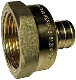 2 Pieces XFITTING 3/4" Pex x 1" Female NPT Threaded Adapter, Pex B Crimp Female Adapter, Brass, Full Port