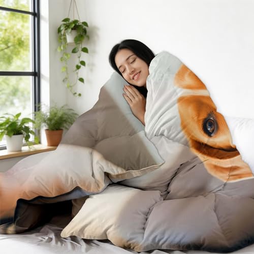 Manta suave de invierno para adolescentes y niños, colcha de perro beagle estilo pastoral 6