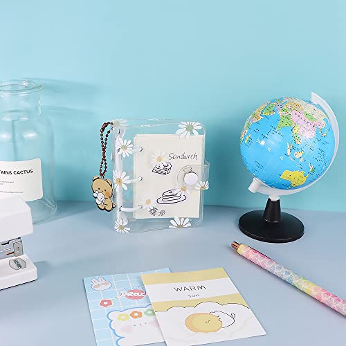 Mini Size 3-Ring Binder Cover Clear Daisy Refillable Pvc Notebook Binder With Snap Button Closure File Folder For 3-Holes Filler Paper Loose Leaf Personal Planner #TOP2