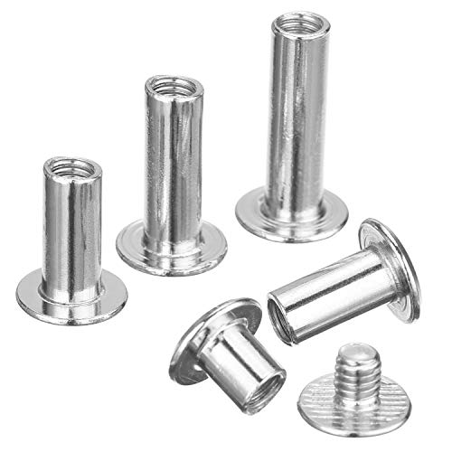 Pangda 80 Set Chicago Binding Post Screw Assorted Kit Metal Round Cross Head Stud Screw Post Nail Rivet Chicago Button For Diy Leather Decoration Bookbinding #TOP6