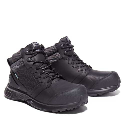 Timberland PRO Timberland PRO Women's Reaxion Mid Composite Safety Toe Waterproof Industrial Hiker Work Boot, Black/Grey-2024 NEW, 7