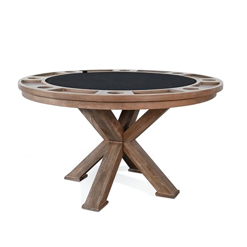 Sunny Designs Natural Round Jack Poker Dining Table