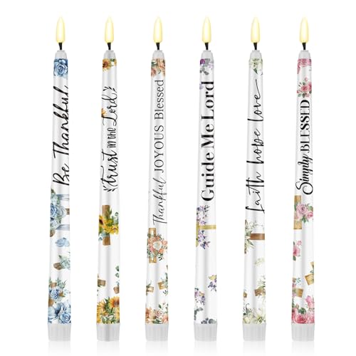 Flutesan 6 Pcs Christian Bible Candle 11 Inch Flameless LED