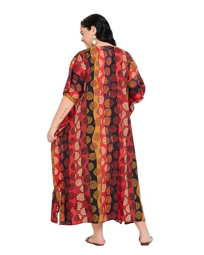 Image of Gypsie Blu Women Plus Size Kaftan Dress Beach Cover Up Maxi Dresses for Women, V-Neck Kimono Sleeve 1X-3X