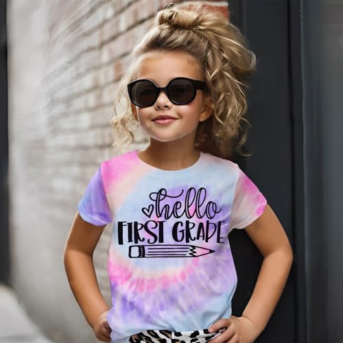 Image of MODNTOGA Kid Girl Boy First Day of School Shirt Back to School T-Shirt Hello Kindergarten 1st 2nd 3rd Grade Graphic Tee Tops