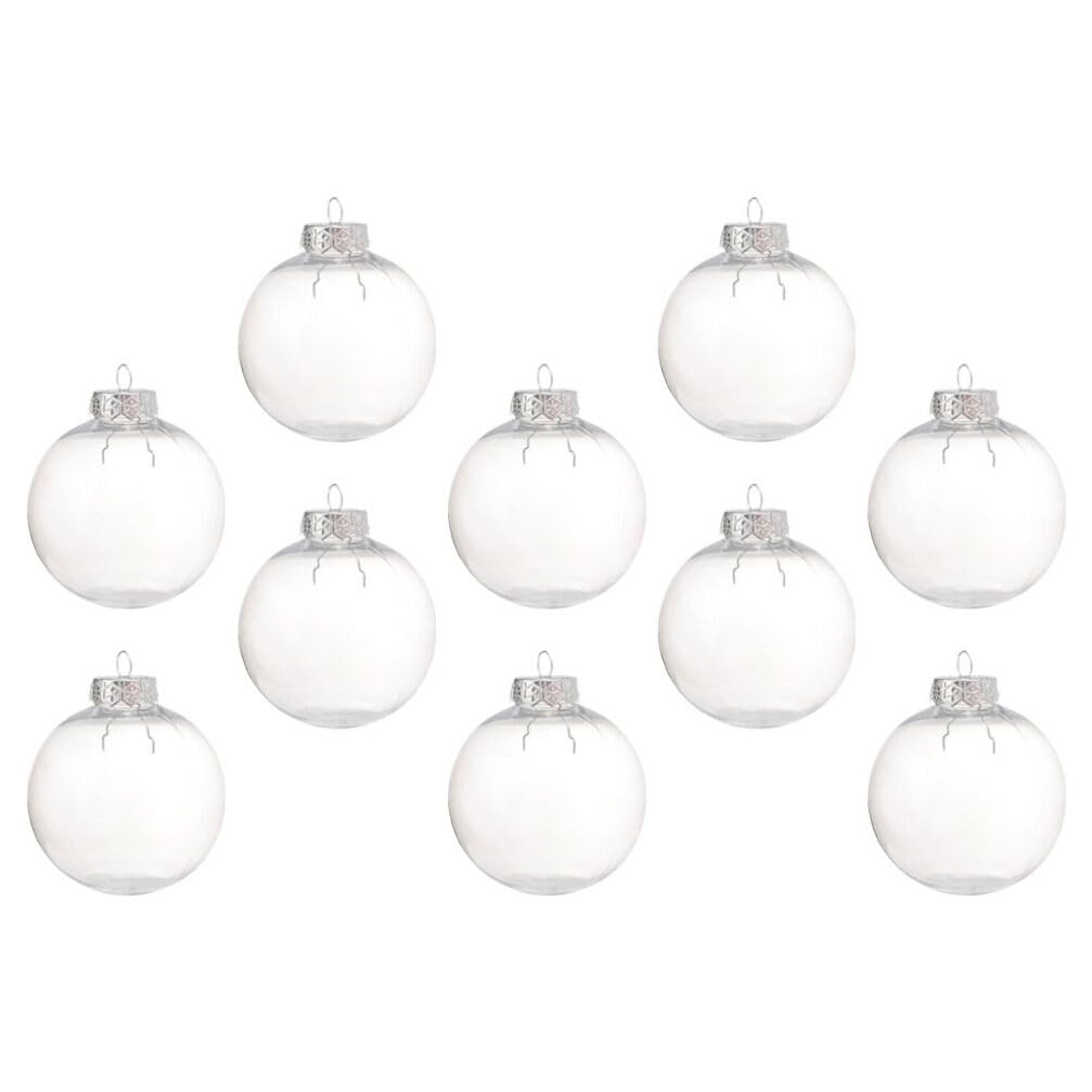 SEWACC Ornements Boules D'ornement Remplissables en Plastique Transparent 10Cm 10Pcs Boules D'ornement De Noël Arbre De Noël Ornements Suspendus pour La Maison De Fête De Mariage