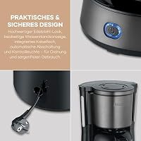 Severin Kaffeemaschine, Kaffeeautomat mit Thermokanne, Durchbrühdeckel und Tropfstopp, Schwenkfilter, Abschaltautomatik, integriertes Kabelfach, 1 L Füllmenge, 1000 Watt, dark inox, KA 9343 – Ansicht 5
