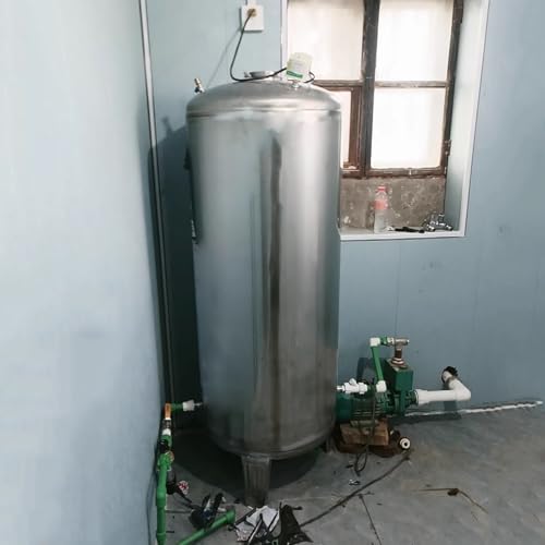 Stainless Steel Vertical Pressurized Storage Tank For Well-Tap Water Well Pump Air Bladder Tank, 304 Stainless Steel Water Pressure Tank, Pressurized Container With Mounting Kit(160L-42.2Gal)