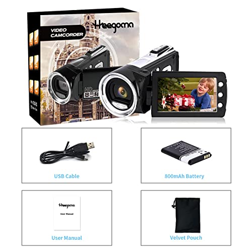Heegomn Video Camera Camcorder Fhd 1080P 30Fps 24.0Mp Digital Cameras Recorder For Youtube Tiktok 2.7 Inch 270 Degree Rotation Screen Vlogging Camcorders For Kids,Teens,Students,Beginners,Elders #TOP6