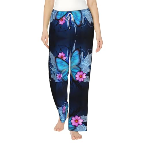 Pantalon de pyjama ample papillon femme - Vêtement de nuit doux