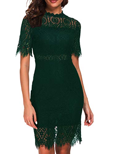 green lace dress short Cute Bodycon V Neck Dark Green Lace Short Homecoming Dresses with Beading  ABHC061811 – Anniebride main image 0