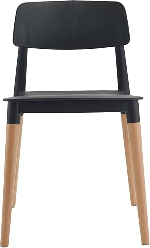 Miniatura 5 de Bel Dining Bistro Cafe Style - Juego de 2 sillas auxiliares minimalistas modernas (negro)