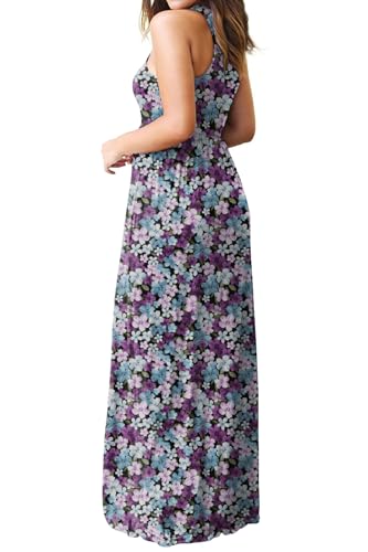 Image of DEARCASE Women's Sleeveless Summer Maxi Dress with Pockets,Beach,Vacation