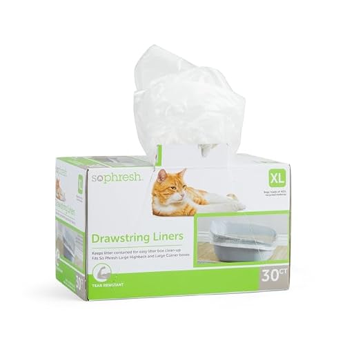 So Phresh Drawstring Liners For Highback Boxes For Cats, 43" L X 21.25" W, Count Of 30 #TOP2