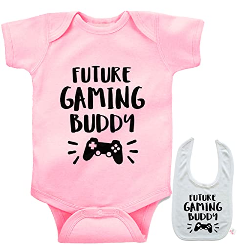 Image of Future Gaming Buddy -Video Games Newborn Baby Shirt Bodysuit Outfit Onesie & Bib