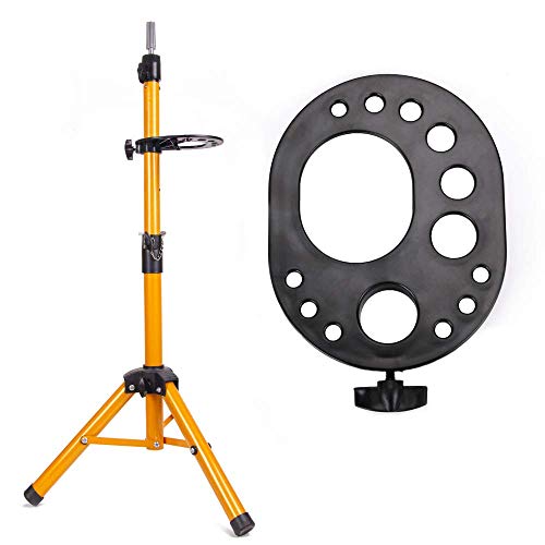 Alileader Heavy Duty Wig Stand Tripod Adjustable Metal Wig Stand Cosmetology Stand Tripod