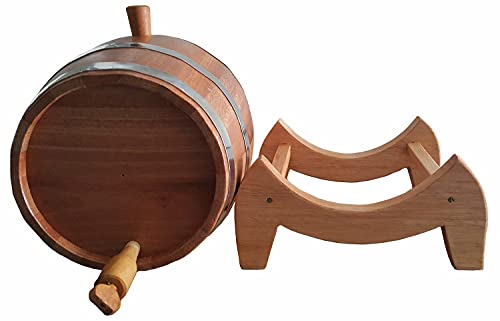 Barril De Carvalho 10 Litros Artesanal Aros Aço Inox