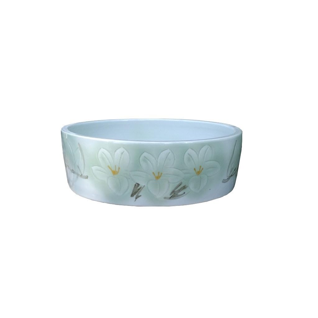 Gelasige B Flower Pots Ceramic Lotus Goldfish Turtle Tank Pot Water Lily Owl Lotus Pot Water Shallow Pen Wash Large Narcissus Flower Pot Outdoor Flower Pots(B)