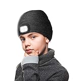 [Sombrero para niños con luz]: esta gorra de luz está especialmente diseñada para niños. El grueso gorro de punto elástico es adecuado para el tamaño de la cabeza de niños de 3 a 6 años. Puede mantener la cabeza caliente en invierno y tiene la función de iluminar al mismo tiempo.