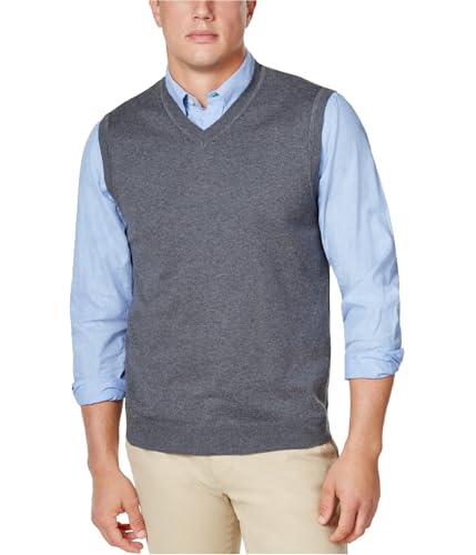 Club Room Mens Basic Knit Sweater Vest charcoalhtr S