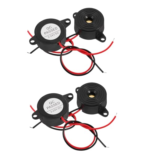 Beatifufu 15PCS High Decibel Active Piezoelectric Buzzer -24V Electronic Alarm Buzzer Continuous Safety Alert for Physics Circuits Car Warning Systems