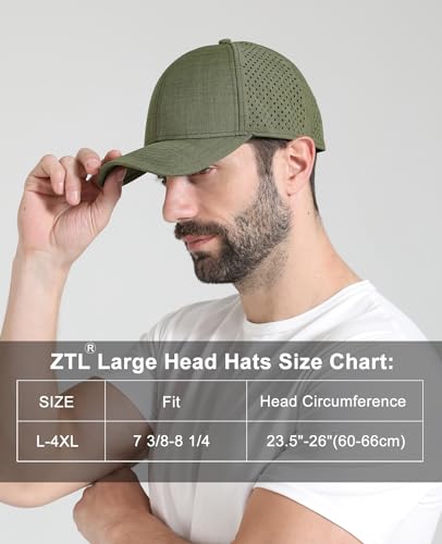 Image of Oversize XL XXL Quick Dry Baseball Cap, Large Performance Snapback Hats, Laser Cut Mesh Ball Cap for Men Big Heads 23.5 inch-26 inch