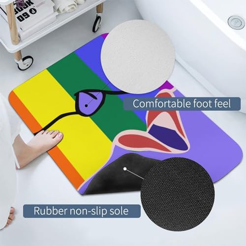 Juego de cortinas de ducha Rainbow Kiss de 4 piezas con alfombrilla para baño 5