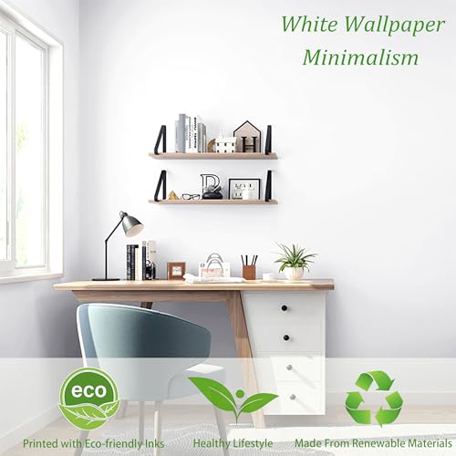 Safiyya 314.9"x17.7" Peel and Stick Wallpaper White Contact Paper Solid Color Removable Wallpaper Self-Adhesive Waterpoof Wall Paper by Safiyya - Used condition - Image 3
