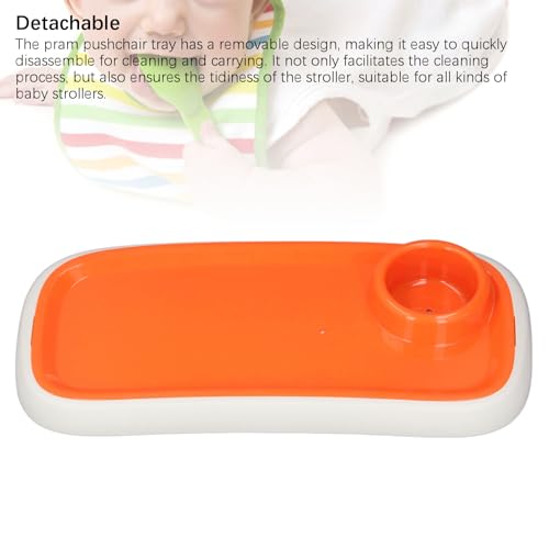 Plateau à collation pour poussette orange avec surface élargie et amovible - 2