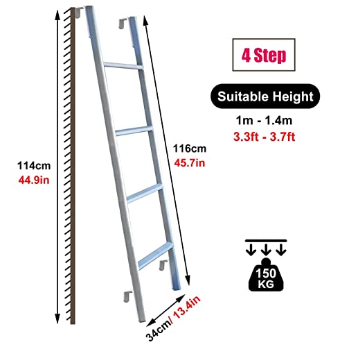 Etagenbettleiter – verstellbare Metall-Leiter zum Anhaken, 140 cm hoch, robustes, robustes Design für Zuhause und Camper