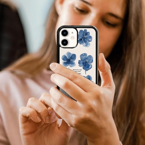 Coque iPhone 11 fleurs bleues en TPU premium antichoc - 7