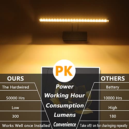 Kialush 900Lm Dimmable Led Picture Lights Metal, 4 Mode Artwork Display Lighting Fixtures, 9W Play Lamp Hardwired Cri 80 With Remote Control, Uv Light Matte Black Finish With Dual-Arm Bracket #TOP1