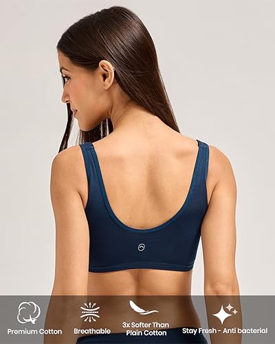 Image of URBAN ADVENTURE Cotton Full Coverage Everyday Beginner Bra for Women & Girls | Non-Wired, Non-Padded | Soft & Breathable Comfort