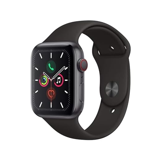Apple Watch Series 5 (GPS + Cellular, 40MM) Space Gray Aluminum Case with Black Sport Band (Renewed)