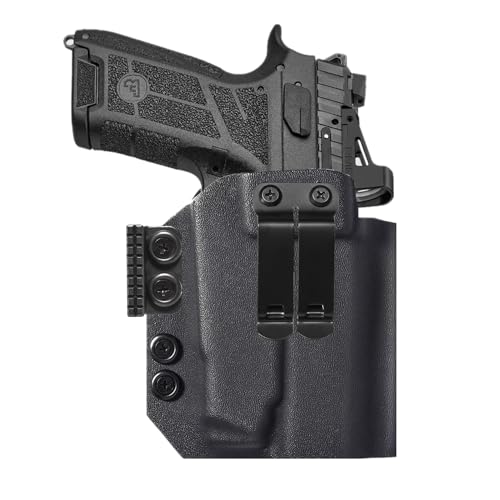 Kydex Lightbearing Holster for CZ P-07 P-09 C P07 P09C Nocturne Compact Compatible with Olight PL X PLX Tactical Weapon Light Flashlight Inside Waistband Appendix Concealed Carry Red Dot Optics Cut