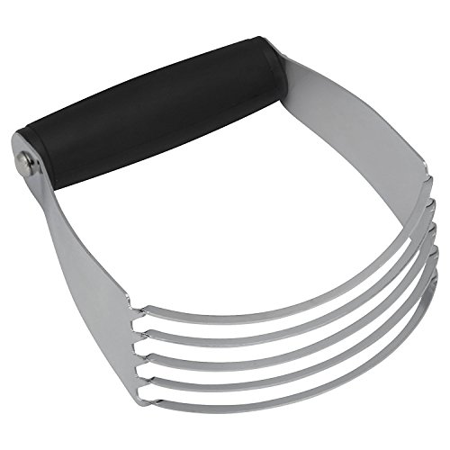 Baskety Dough Blender, Top Professional Pastry Cutter with Heavy Duty Stainless Steel Blades (Black-Medium)