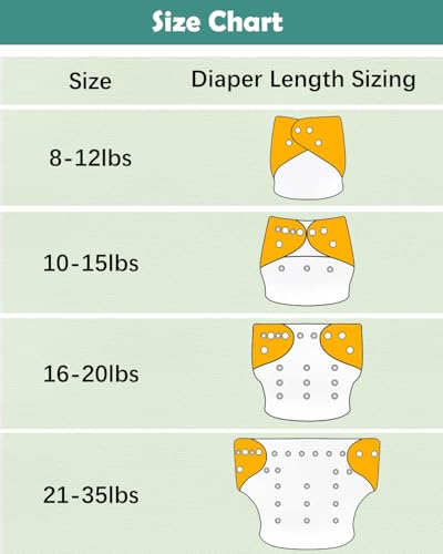 image for babygoal Dinosaur Cloth Diapers Pack of 13, Baby Reusable Washable Poc